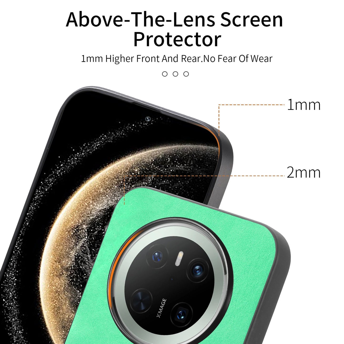 For Huawei Mate 70 Leather Back Case Compatible with MagSafe Skin-touch Phone Cover - Green