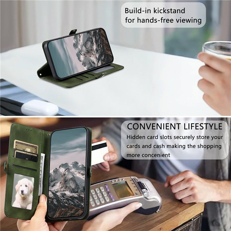 Style 016 For Motorola Moto G75 5G Case Skin Feel Totem Imprinted Wallet Leather Phone Cover - Blackish Green