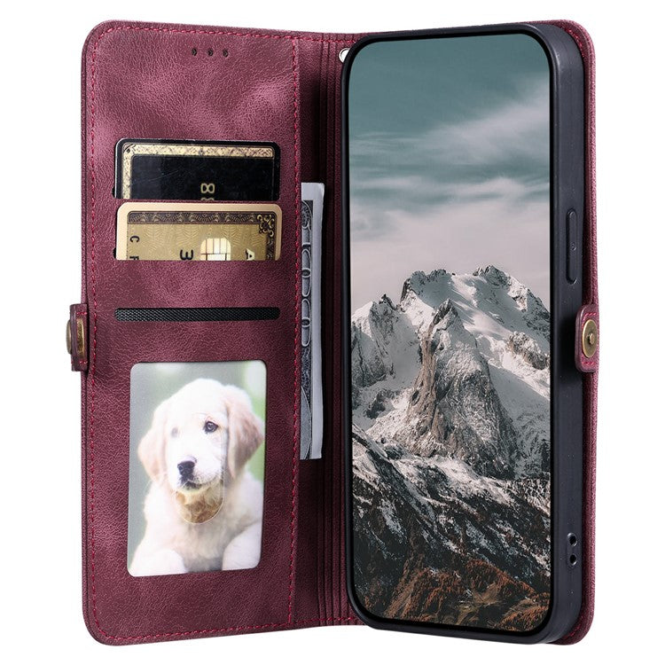 Style 016 For Motorola Moto G75 5G Case Skin Feel Totem Imprinted Wallet Leather Phone Cover - Wine Red