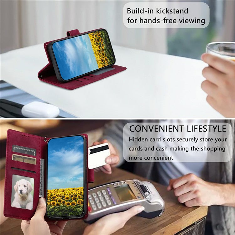 Style 018 For Motorola Moto G75 5G Case Imprinted Totem Skin Feel Wallet Leather Phone Cover - Rose