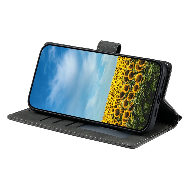 Style 018 For Motorola Moto G75 5G Case Imprinted Totem Skin Feel Wallet Leather Phone Cover - Grey