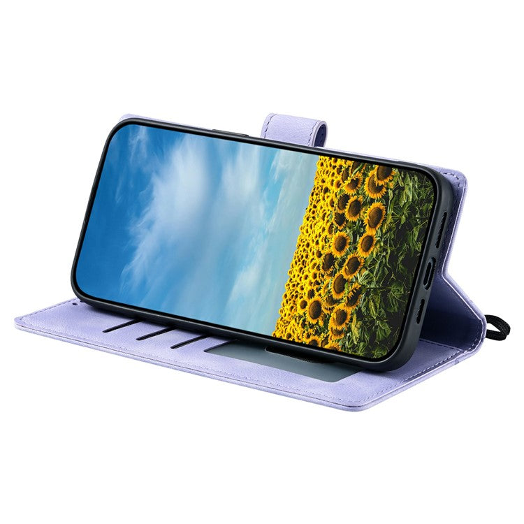 Style 018 For Motorola Moto G75 5G Case Imprinted Totem Skin Feel Wallet Leather Phone Cover - Purple