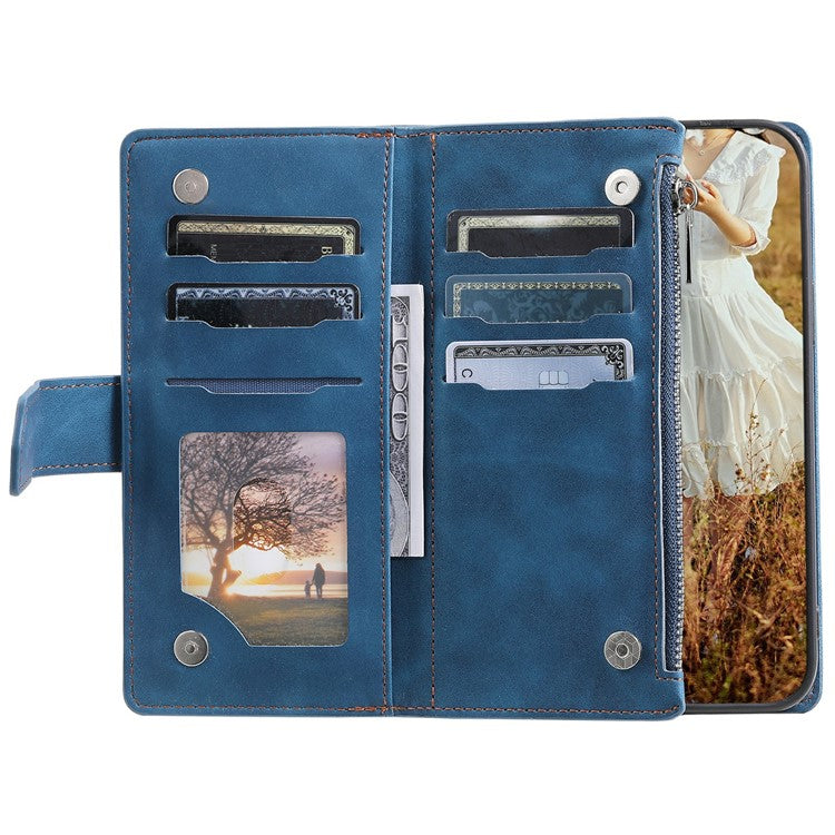 Style 005 For Motorola Moto G75 5G Wallet Case Rhombus Stitching Line PU Leather Phone Cover - Blue