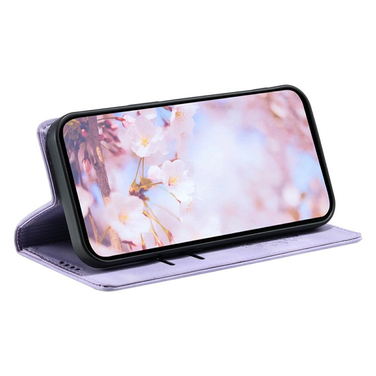 Style-010 For Motorola Moto G75 5G Case Magnetic Closing Leather Phone Cover Pattern Imprinted - Purple