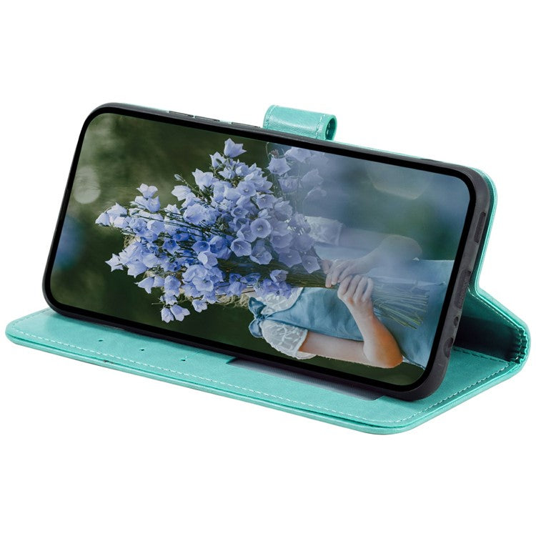 For Motorola Moto G75 5G Case Imprinted Totem PU Leather Wallet Stand Phone Cover - Mint Green