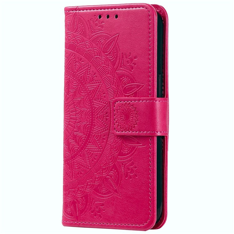 For Motorola Moto G75 5G Case Imprinted Totem PU Leather Wallet Stand Phone Cover - Rose