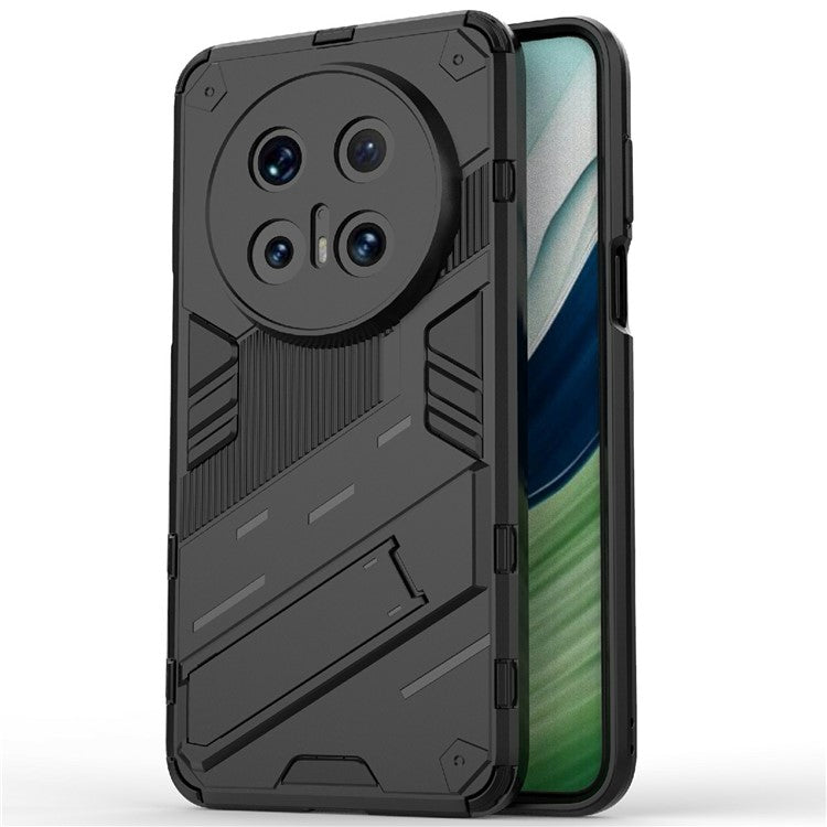 For Huawei Mate 70 Pro+ / Mate 70 Pro Case PC + TPU Shockproof Phone Cover with Kickstand - Black