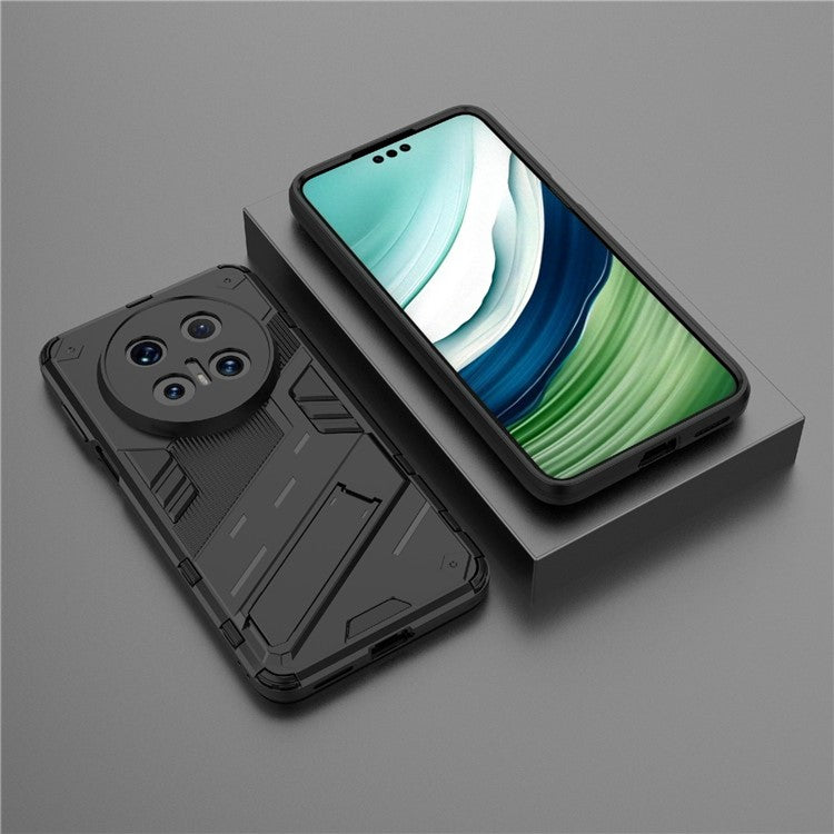 For Huawei Mate 70 Pro+ / Mate 70 Pro Case PC + TPU Shockproof Phone Cover with Kickstand - Black