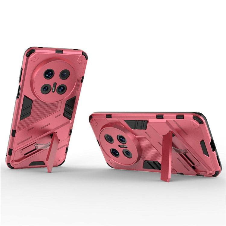 For Huawei Mate 70 Pro+ / Mate 70 Pro Case PC + TPU Shockproof Phone Cover with Kickstand - Rose