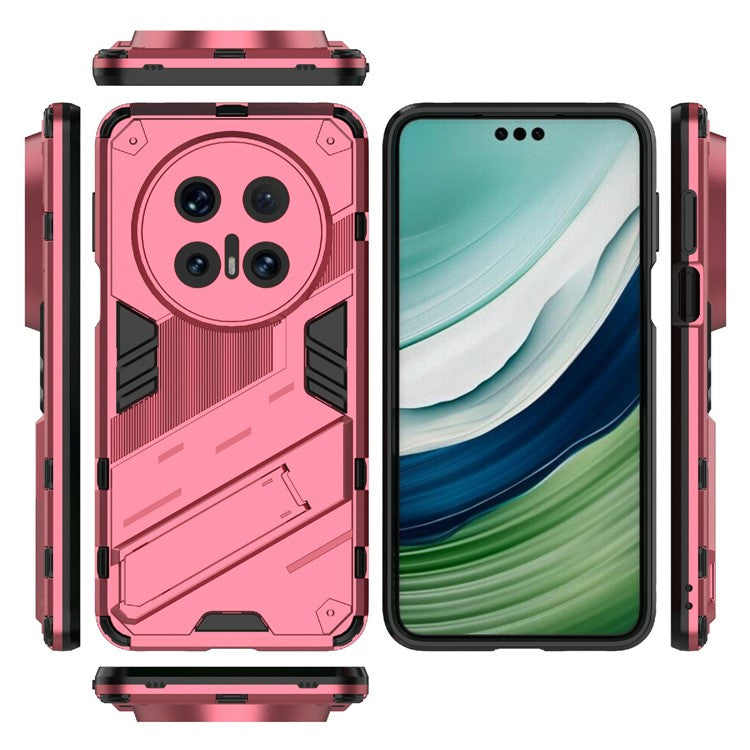 For Huawei Mate 70 Pro+ / Mate 70 Pro Case PC + TPU Shockproof Phone Cover with Kickstand - Rose