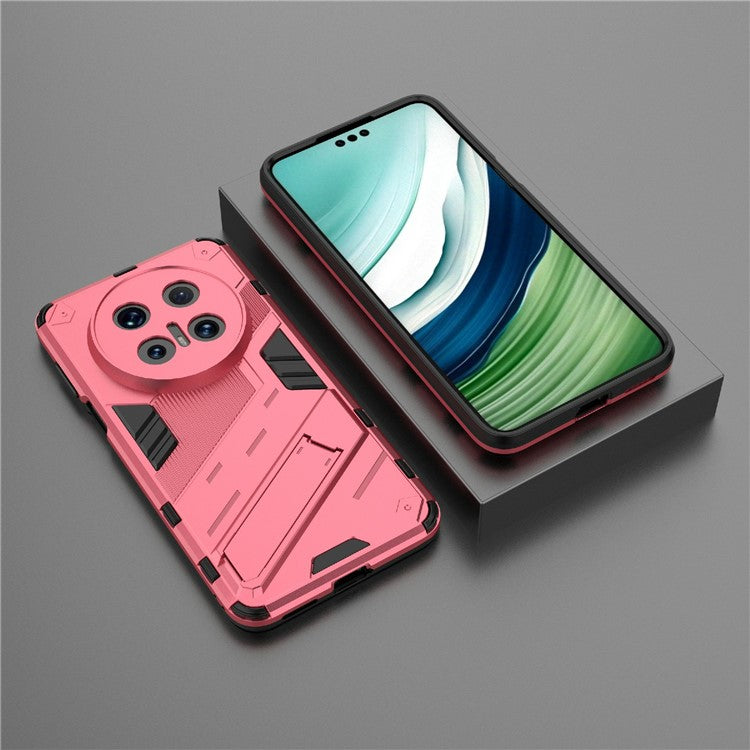 For Huawei Mate 70 Pro+ / Mate 70 Pro Case PC + TPU Shockproof Phone Cover with Kickstand - Rose