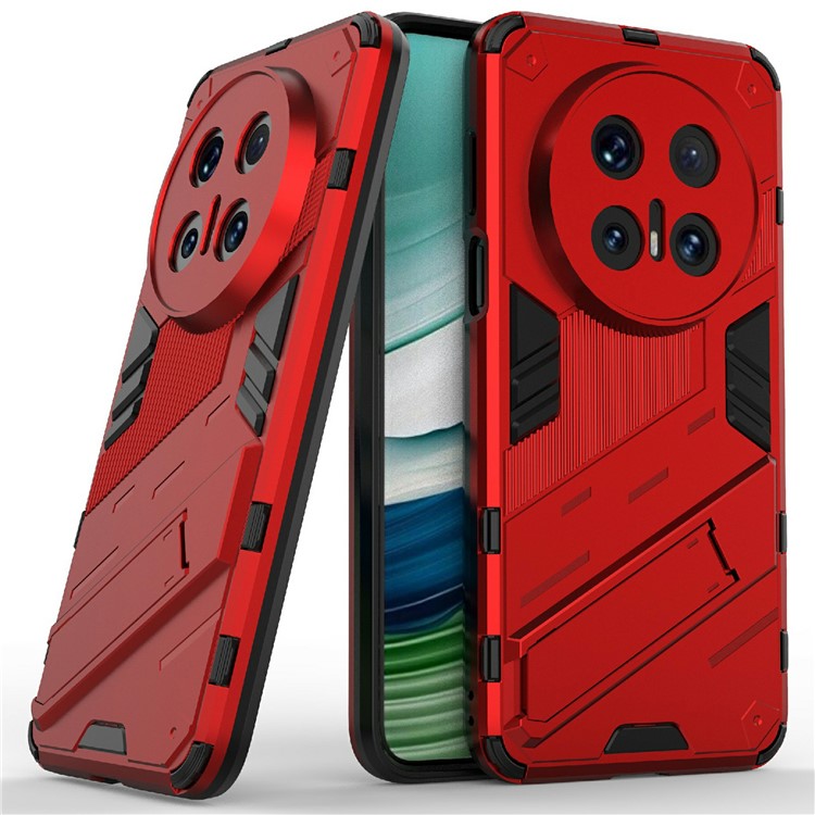 For Huawei Mate 70 Pro+ / Mate 70 Pro Case PC + TPU Shockproof Phone Cover with Kickstand - Red