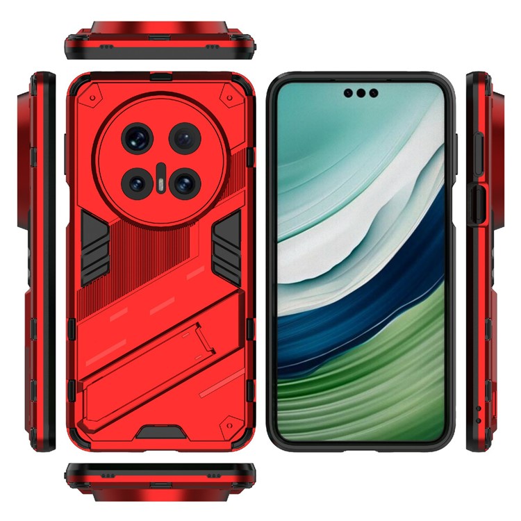 For Huawei Mate 70 Pro+ / Mate 70 Pro Case PC + TPU Shockproof Phone Cover with Kickstand - Red
