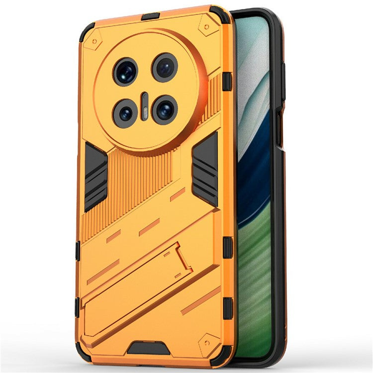 For Huawei Mate 70 Pro+ / Mate 70 Pro Case PC + TPU Shockproof Phone Cover with Kickstand - Orange