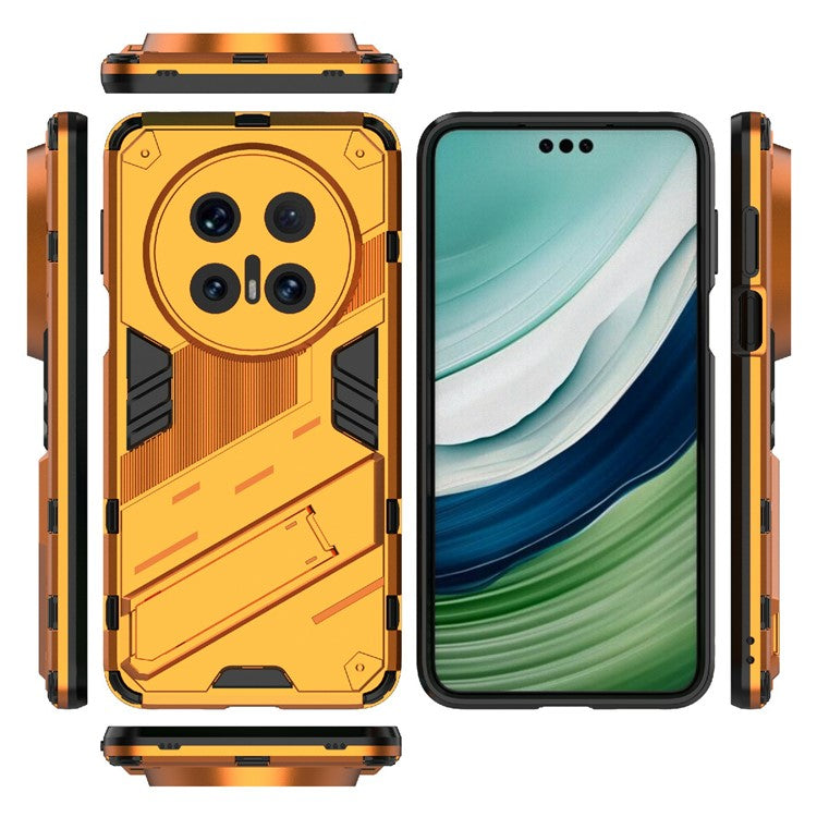 For Huawei Mate 70 Pro+ / Mate 70 Pro Case PC + TPU Shockproof Phone Cover with Kickstand - Orange