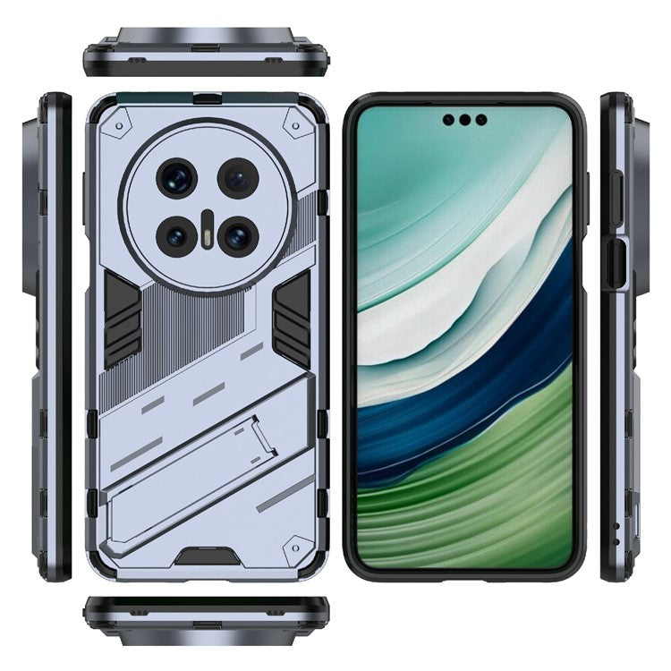For Huawei Mate 70 Pro+ / Mate 70 Pro Case PC + TPU Shockproof Phone Cover with Kickstand - Dark Blue