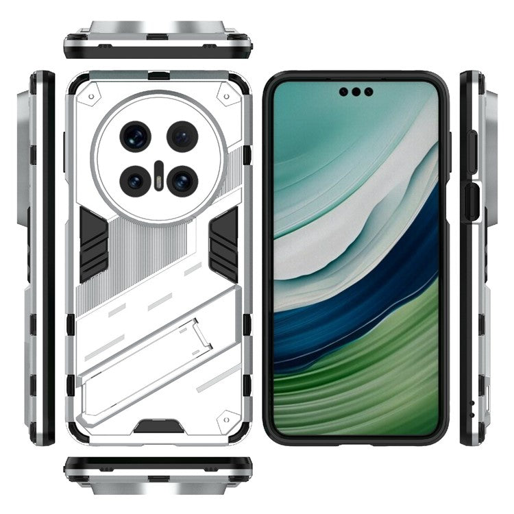 For Huawei Mate 70 Pro+ / Mate 70 Pro Case PC + TPU Shockproof Phone Cover with Kickstand - White