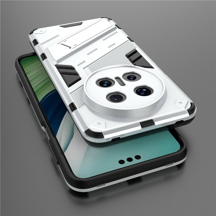 For Huawei Mate 70 Pro+ / Mate 70 Pro Case PC + TPU Shockproof Phone Cover with Kickstand - White