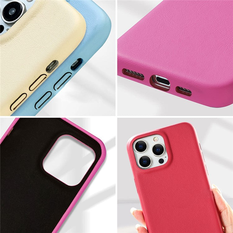 For iPhone 16 Pro Case Skin-Touch Lambskin Texture PU Leather + PET Phone Cover - Blue
