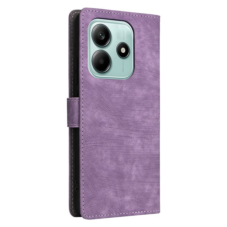 For Xiaomi Redmi Note 14 4G / 5G Wallet Case RFID Blocking PU Leather Cover Stand View - Purple