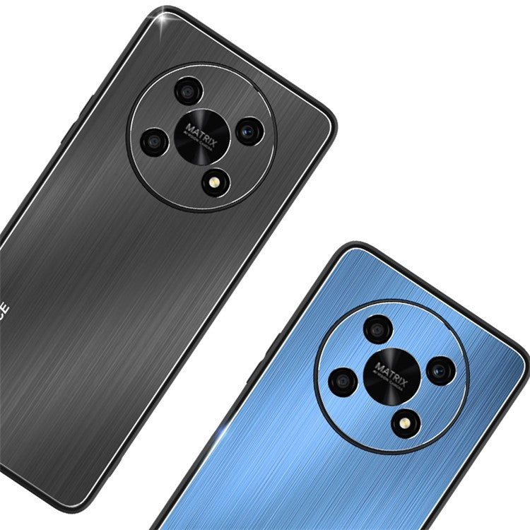Shockproof Phone Case for Honor X30 5G, Brushed Aluminium Alloy and TPU Mobile Phone Back Shell Cover - Silver