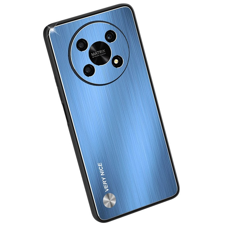 Shockproof Phone Case for Honor X30 5G, Brushed Aluminium Alloy and TPU Mobile Phone Back Shell Cover - Black