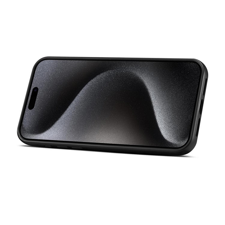 ESEBLE E3 For iPhone 16 Pro Magnetic Case with Detachable Card Holder Leather + TPU RFID Blocking Phone Cover - Black