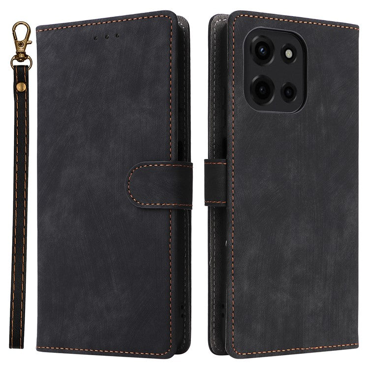 For Motorola Moto G 5G (2025) / Moto G (2025) 5G Wallet Case RFID Blocking PU Leather Cover Stand View - Black