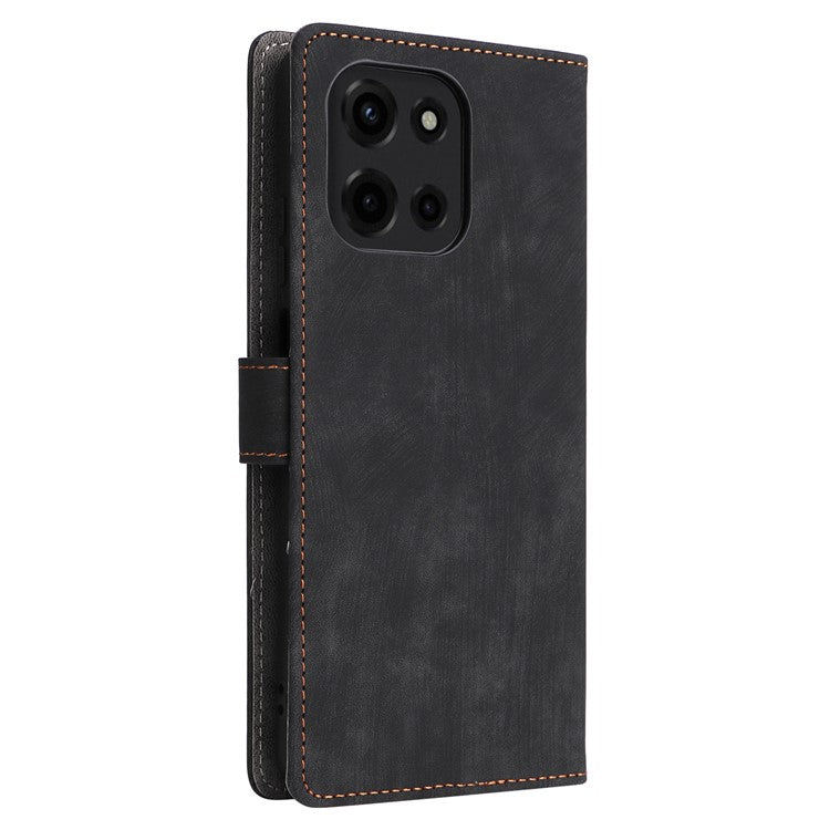 For Motorola Moto G 5G (2025) / Moto G (2025) 5G Wallet Case RFID Blocking PU Leather Cover Stand View - Black