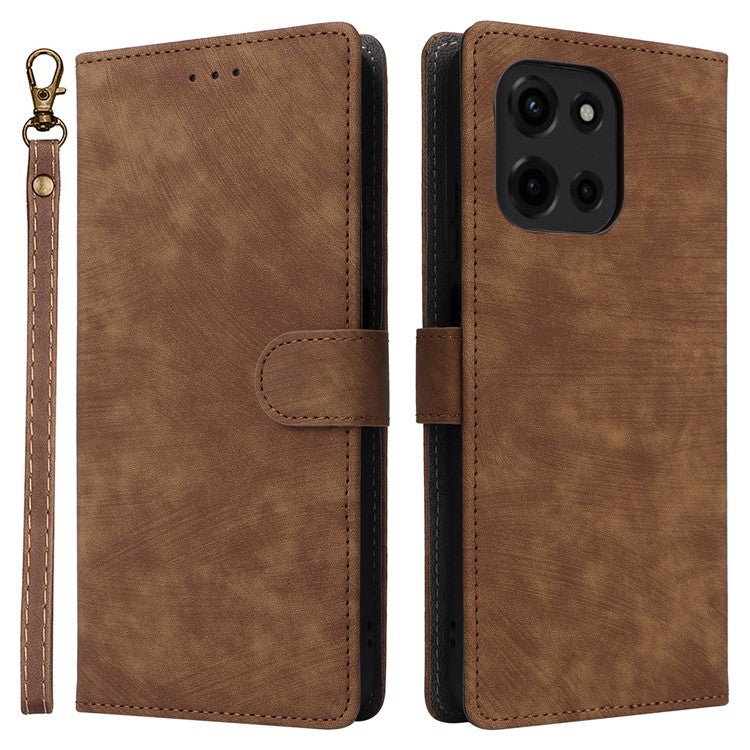 For Motorola Moto G 5G (2025) / Moto G (2025) 5G Wallet Case RFID Blocking PU Leather Cover Stand View - Brown