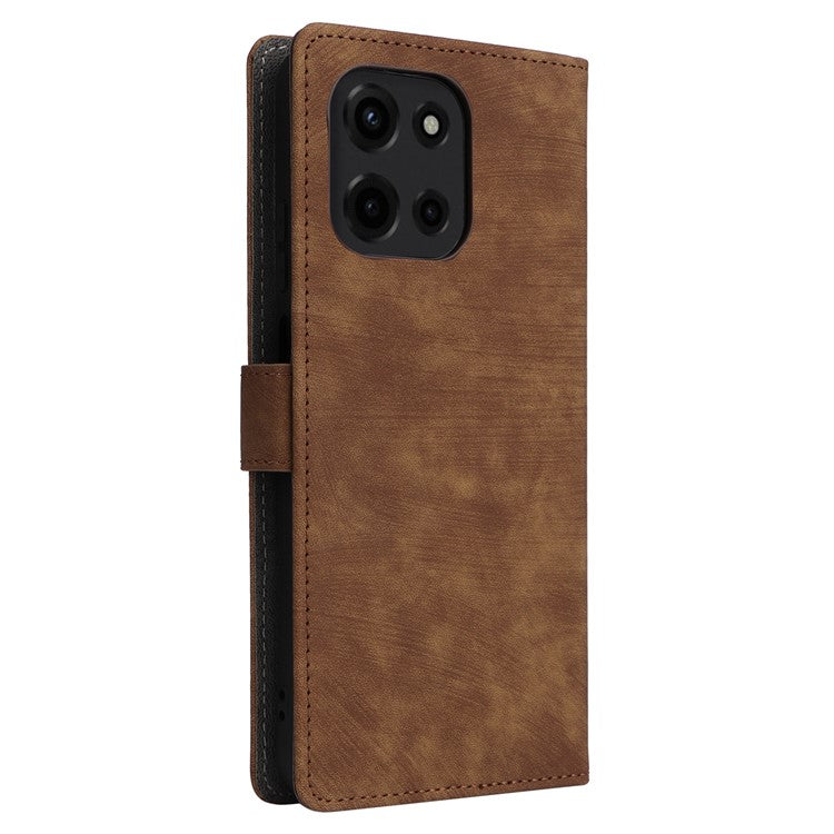 For Motorola Moto G 5G (2025) / Moto G (2025) 5G Wallet Case RFID Blocking PU Leather Cover Stand View - Brown