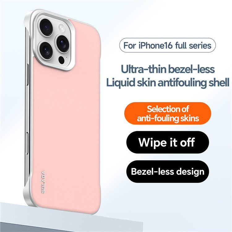 SULADA For iPhone 16 Pro Case Frameless PU + PC Back Phone Cover - White