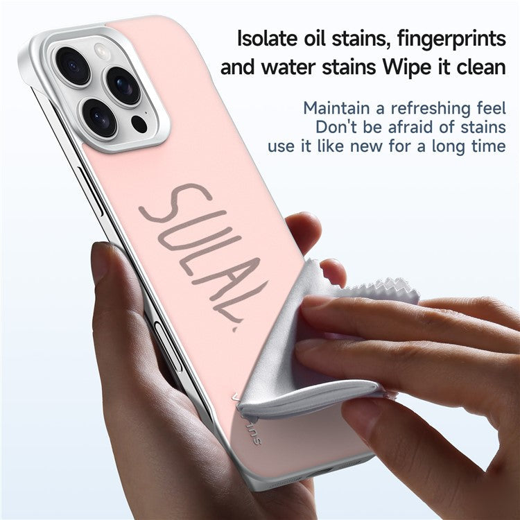 SULADA For iPhone 16 Pro Case Frameless PU + PC Back Phone Cover - White