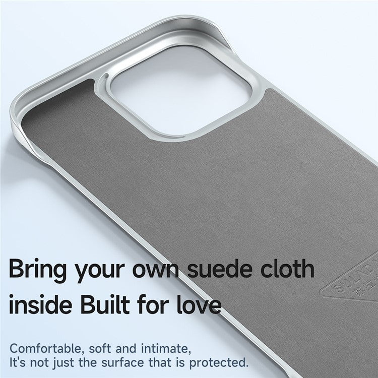 SULADA For iPhone 16 Pro Case Frameless PU + PC Back Phone Cover - White