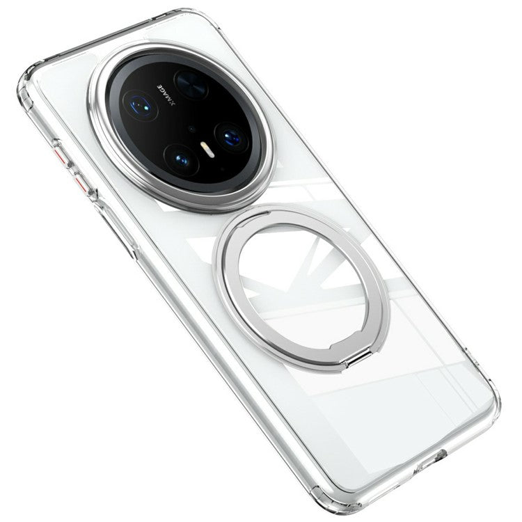 For Huawei Mate 70 Pro+ / Mate 70 Pro Case Compatible with MagSafe TPU + Acrylic + Metal Kickstand Matte Phone Cover - Transparent