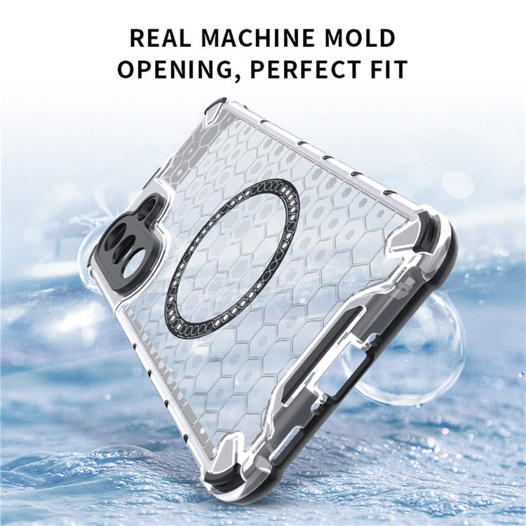 For Samsung Galaxy A56 5G / A36 5G Case Compatible with MagSafe Honeycomb Design TPU + PC Phone Cover - Transparent