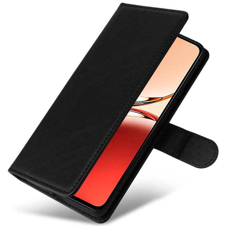 Wallet Phone Case for Oppo F27 5G / Reno12 F 4G / Reno12 F 5G / Reno12 FS PU Leather Cover - Black