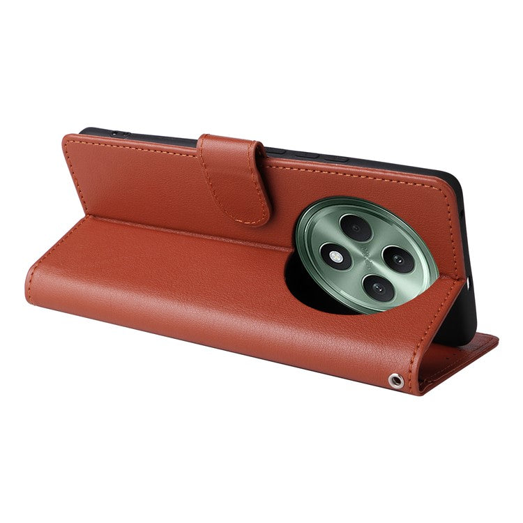 Wallet Phone Case for Oppo F27 5G / Reno12 F 4G / Reno12 F 5G / Reno12 FS PU Leather Cover - Brown