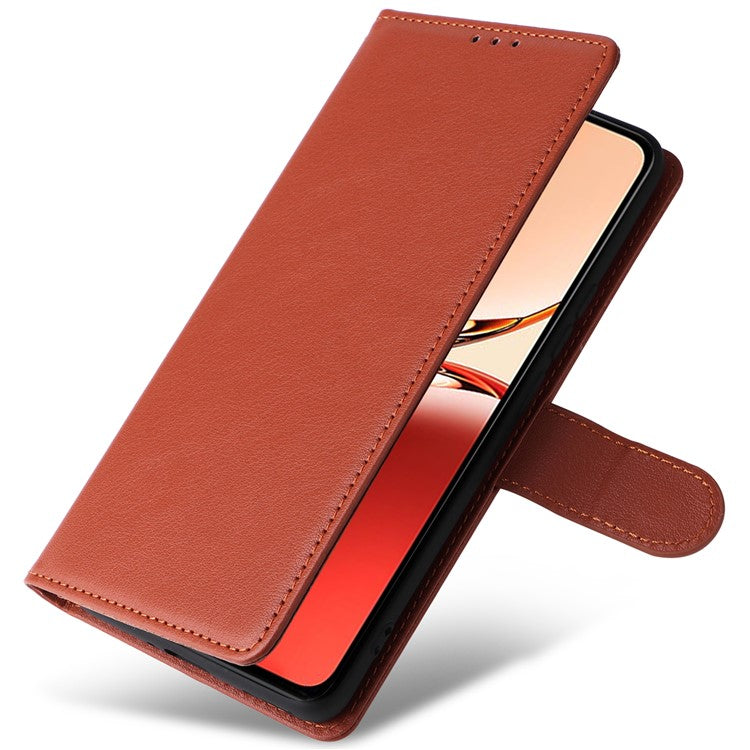 Wallet Phone Case for Oppo F27 5G / Reno12 F 4G / Reno12 F 5G / Reno12 FS PU Leather Cover - Brown