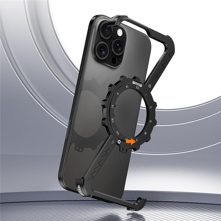 For iPhone 16 Pro Kickstand Case Compatible with MagSafe Z Shape Bumper Phone Cover - Dark Grey