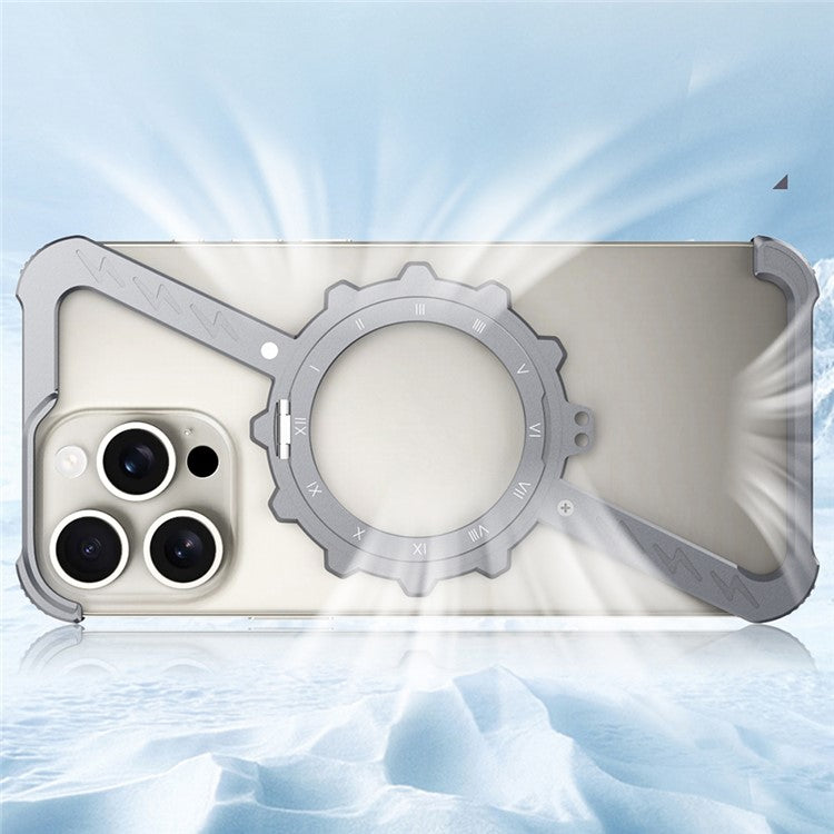 For iPhone 16 Pro Kickstand Case Compatible with MagSafe Z Shape Bumper Phone Cover - Dark Grey