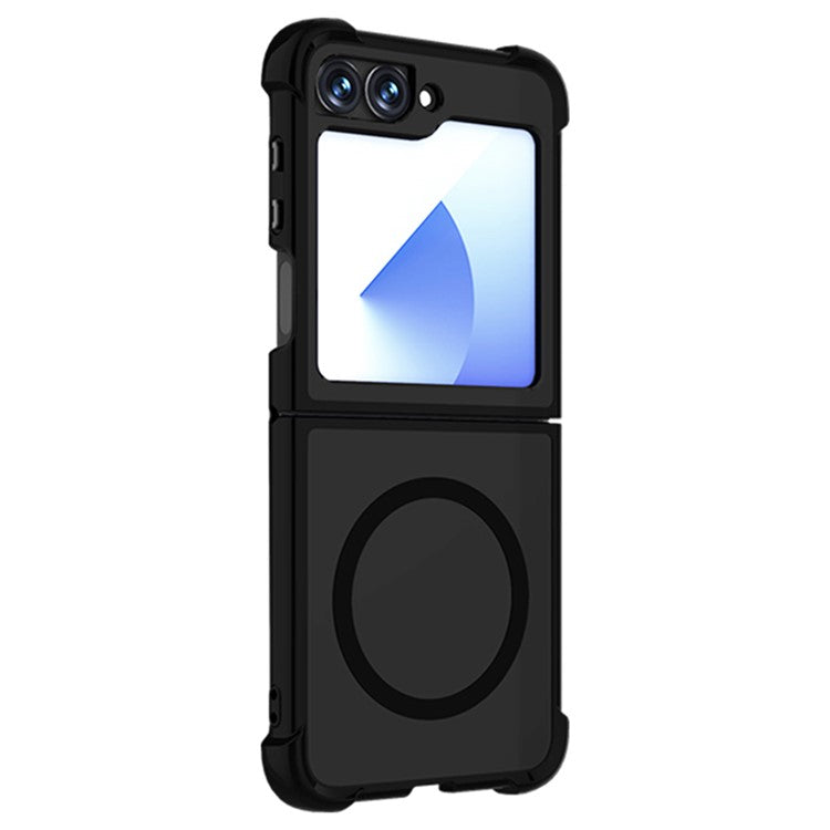 For Samsung Galaxy Flip6 5G Case Compatible with MagSafe TPU + PC Matte Phone Cover - Black