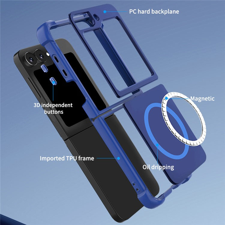 For Samsung Galaxy Flip6 5G Case Compatible with MagSafe TPU + PC Matte Phone Cover - Black