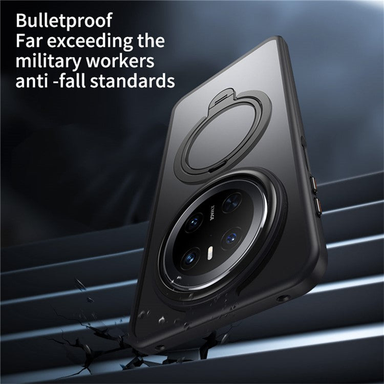 For Huawei Mate 70 Phone Case Compatible with MagSafe Kickstand Matte Back Cover - Transparent