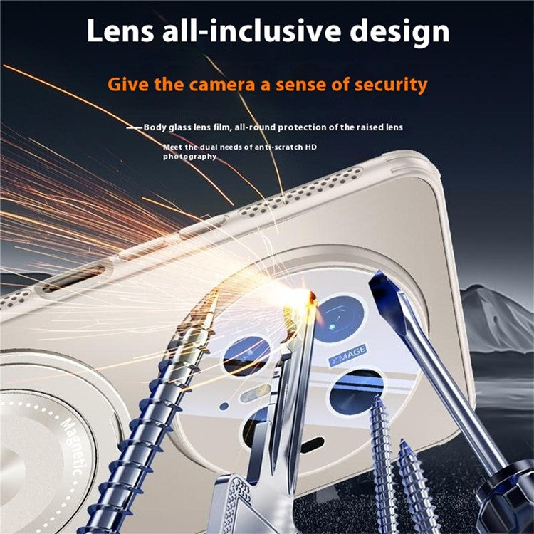 For Huawei Mate 70 Pro / Mate 70 Pro+ Case Compatible with MagSafe Kickstand TPU PC Heat Dissipation Phone Cover - Blue