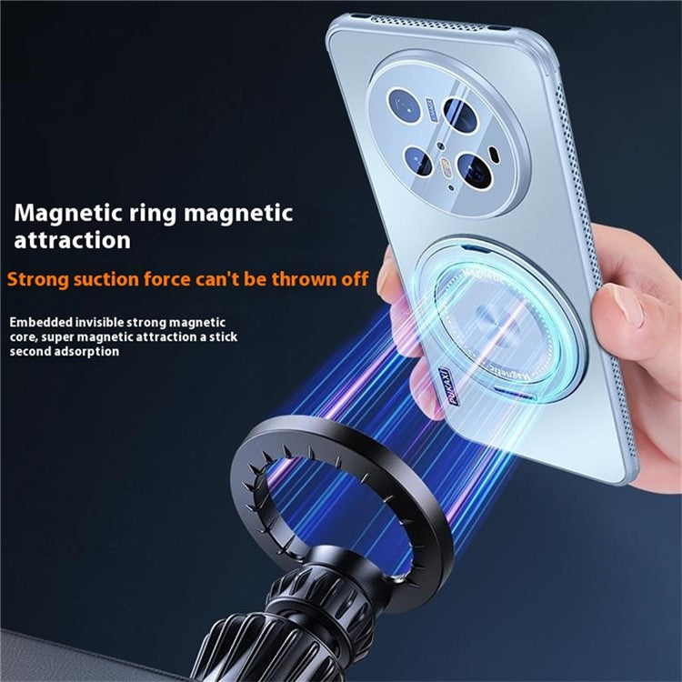 For Huawei Mate 70 Pro / Mate 70 Pro+ Case Compatible with MagSafe Kickstand TPU PC Heat Dissipation Phone Cover - Blue