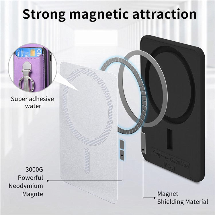 For Huawei Mate 70 Case Compatible with MagSafe Skin-Touch Cover with Card Bag Kickstand - Purple