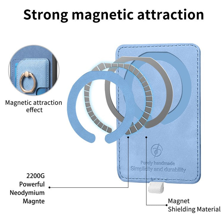 For Huawei Mate 70 Case Ring Kickstand Leather + TPU + PC Phone Cover Detachable Card Holder - Blue