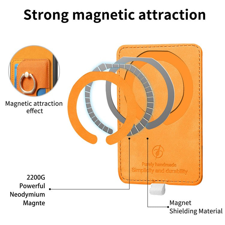 For Huawei Mate 70 Case Ring Kickstand Leather + TPU + PC Phone Cover Detachable Card Holder - Orange