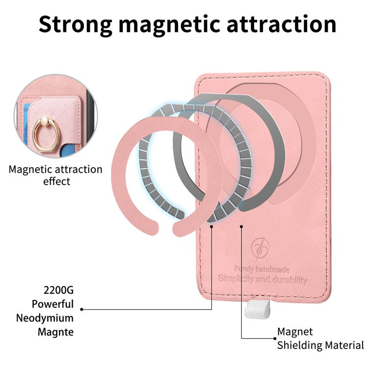 For Huawei Mate 70 Case Ring Kickstand Leather + TPU + PC Phone Cover Detachable Card Holder - Pink